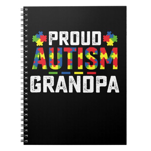 Proud Autism Grandpa Awareness Autistic Family ノートブック (正面)