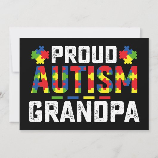 Proud Autism Grandpa Awareness Autistic Family 招待状 (正面)