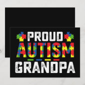 Proud Autism Grandpa Awareness Autistic Family 招待状 (正面/裏面)