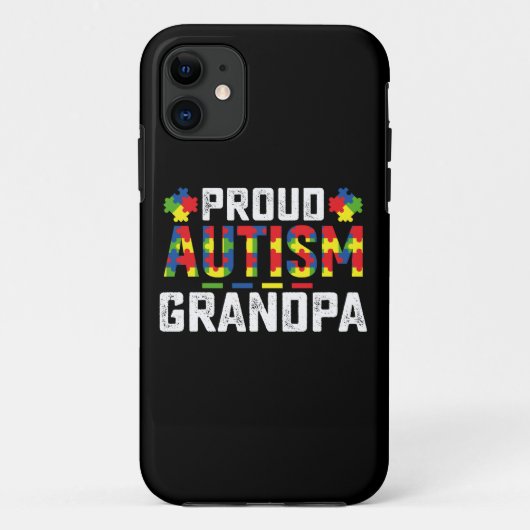 Proud Autism Grandpa Awareness Autistic Family Case-Mate iPhoneケース (裏面)