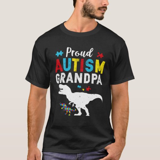 Proud Autism Grandpa Family Matching Autism Awaren Tシャツ (正面)