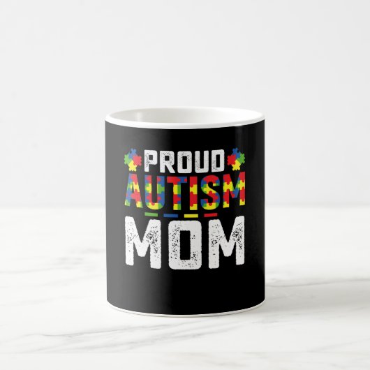 Proud Autism Mom Awareness Autistic Family コーヒーマグカップ (中央)