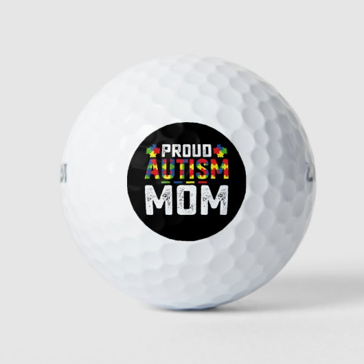Proud Autism Mom Awareness Autistic Family ゴルフボール (正面)