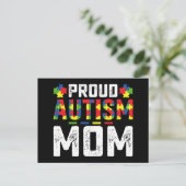 Proud Autism Mom Awareness Autistic Family ポストカード (スタンド正面)