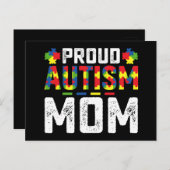 Proud Autism Mom Awareness Autistic Family ポストカード (正面/裏面)