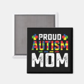 Proud Autism Mom Awareness Autistic Family マグネット (正面/裏面)