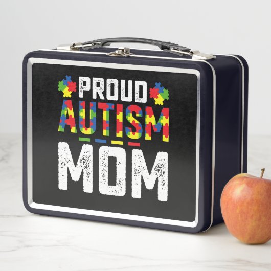 Proud Autism Mom Awareness Autistic Family メタルランチボックス (インサイチュ)