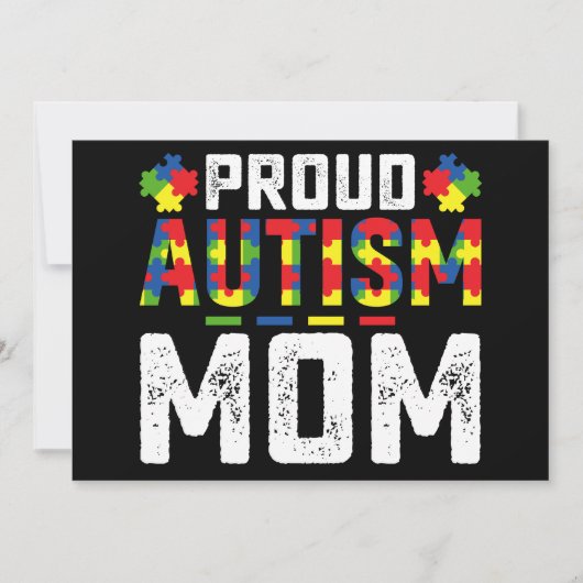 Proud Autism Mom Awareness Autistic Family 招待状 (正面)