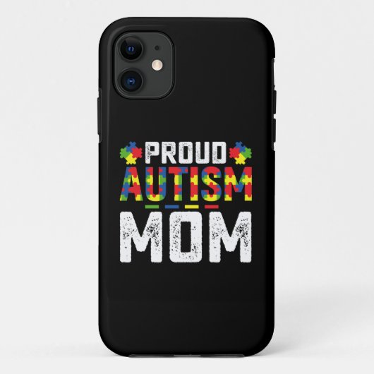 Proud Autism Mom Awareness Autistic Family Case-Mate iPhoneケース (裏面)