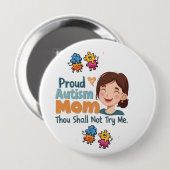 Proud Autism Mom Badge Pin Button Badge 缶バッジ (正面&裏面)