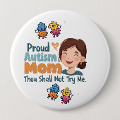 Proud Autism Mom Badge Pin Button Badge 缶バッジ (正面)
