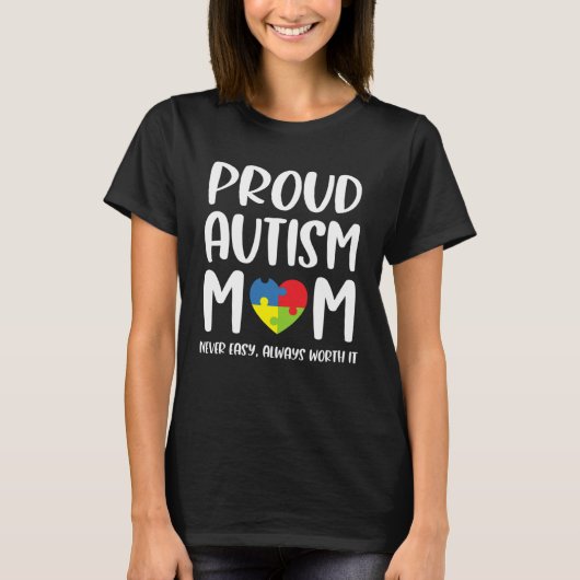Proud Autism Mom  For Women Son Autism Awareness M Tシャツ (正面)