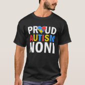 Proud Autism Noni  Rainbow Autism Awareness Tシャツ (正面)