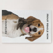 Proud Beagle Mom Personalized Pet Dog Photo ジグソーパズル (横)