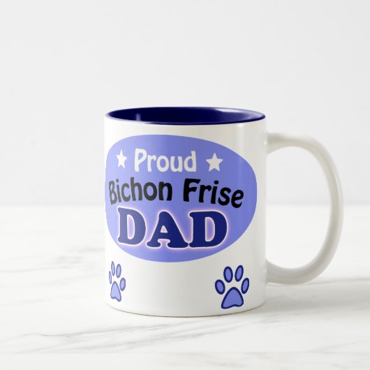 Proud Bichon Frise Dad ツートーンマグカップ (右)