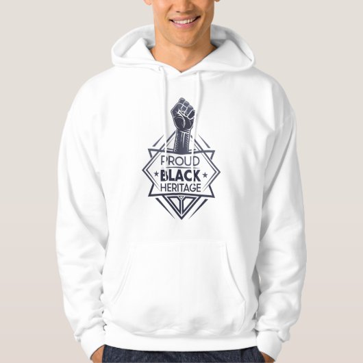 Proud Black Heritage – Minimal Gold & Black Hoodie パーカ (正面)