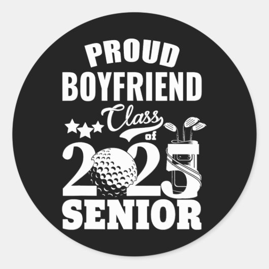 Proud Boyfriend Cl Of 2025 Graduation Senior 2025  ラウンドシール (正面)