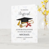 Proud Boyfriend Graduation Personalized カード (黄色い花)