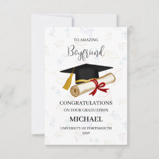 Proud Boyfriend Graduation Personalized カード