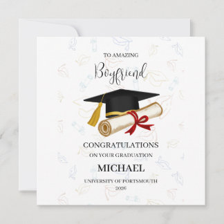 Proud Boyfriend Graduation Personalized カード