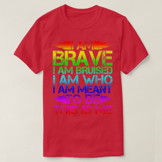 PROUD BRAVE HIS IS ME SHIR LGB GAY PRIDE BI GIF  Tシャツ (デザイン正面)