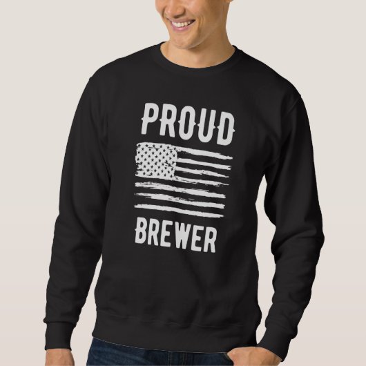 Proud Brewer Profession American Flag Premium スウェットシャツ (正面)