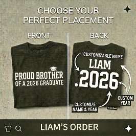 PROUD BROTHER 2026年卒業式 パーソナライズ Tシャツ