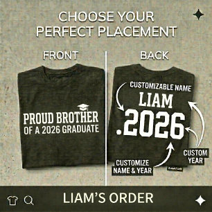 PROUD BROTHER 2026年卒業式 パーソナライズ Tシャツ