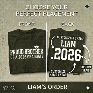 PROUD BROTHER 2026年卒業式 パーソナライズ Tシャツ