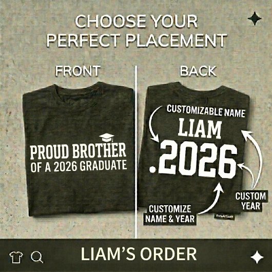 PROUD BROTHER 2026年卒業式 パーソナライズ Tシャツ