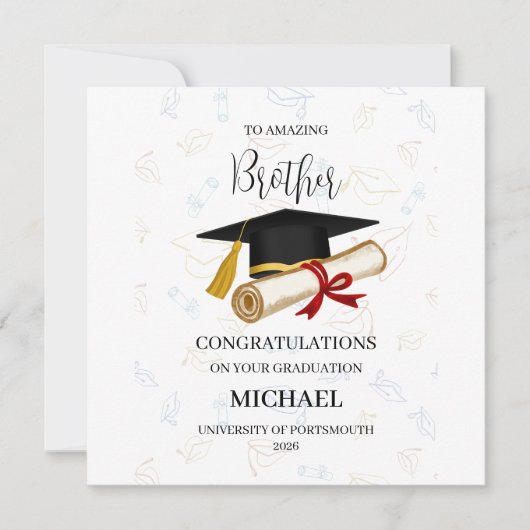 Proud Brother Graduation Personalized カード (正面)