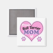 Proud Bull Terrier mom マグネット (正面/裏面)