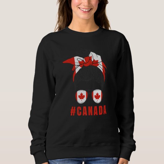 Proud Canadian Girl Canada Flag スウェットシャツ (正面)