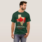 Proud Canadian Texan Texas and Canada Map and Tシャツ (正面フル)
