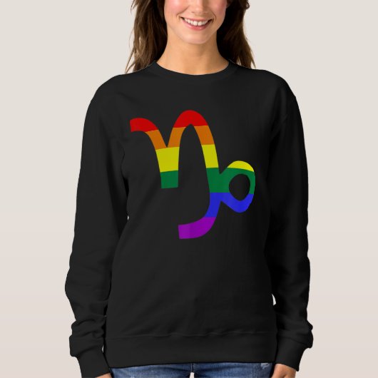 Proud Capricorn Astrology LGBTQ Zodiac Sign Horosc スウェットシャツ (正面)