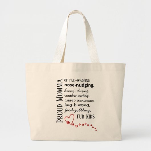 Proud Cat & Dog Momma Tote Bag ラージトートバッグ (正面)