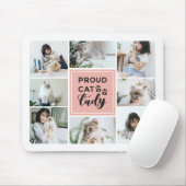 Proud Cat Lady Blush Pink Photo Collage マウスパッド (マウス)