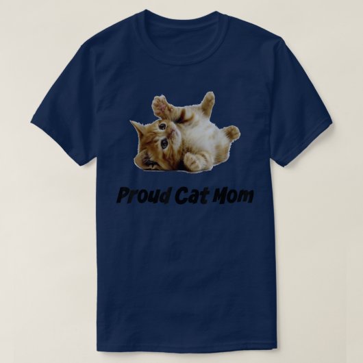 Proud Cat Mom Ladies Fitted  Tシャツ (デザイン正面)