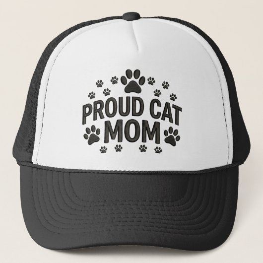 Proud Cat Mom Trucker Hat  キャップ (正面)