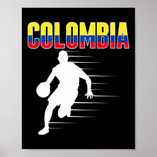 Proud Colombia Sketll Fans Jersey Colombian Flag L ポスター (正面)