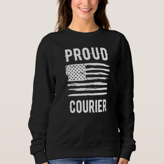 Proud Courier Profession American Flag Premium スウェットシャツ (正面)
