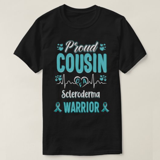 proud Cousin Scleroderma warrior awareness ribbon  Tシャツ (デザイン正面)