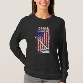 Proud Crane Operator American Flag Crane Driver  1 Tシャツ