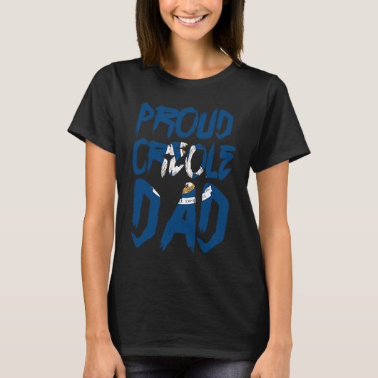 Proud Creole Dad History Kriol Louisiana Caribbean Tシャツ (正面)