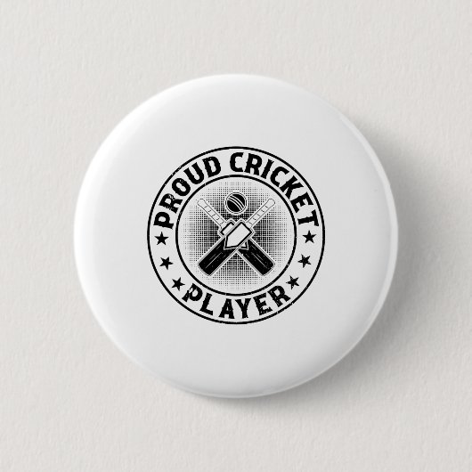 Proud Cricket Player - Cricketing Cricket Player  缶バッジ (正面)