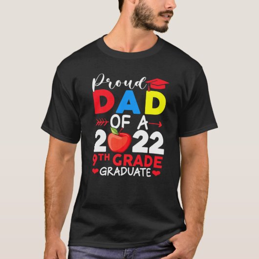 Proud Dad Class Of 2022 Phd 9th Grade Graduate Doc Tシャツ (正面)