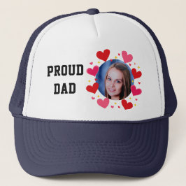 Proud Dad Custom Photo Text Hearts Personalized キャップ