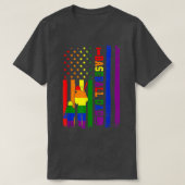 Proud Dad Gay Son Pride Rainbow Flag LGBT Baseball Tシャツ (デザイン正面)