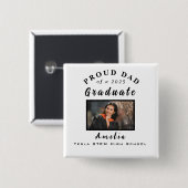 Proud Dad Graduation 2025 Custom Photo Gift  缶バッジ (正面&裏面)