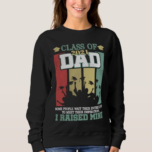 Proud Dad of a 2021 Graduate Retro Graduation Seni スウェットシャツ (正面)